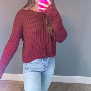 pacsun la hearts pullover maroon sweater